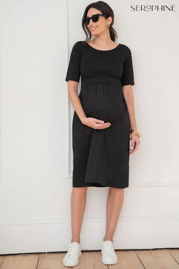 Seraphine Cotton Poplin Dress With Jersey Black Top (N78783) | £65