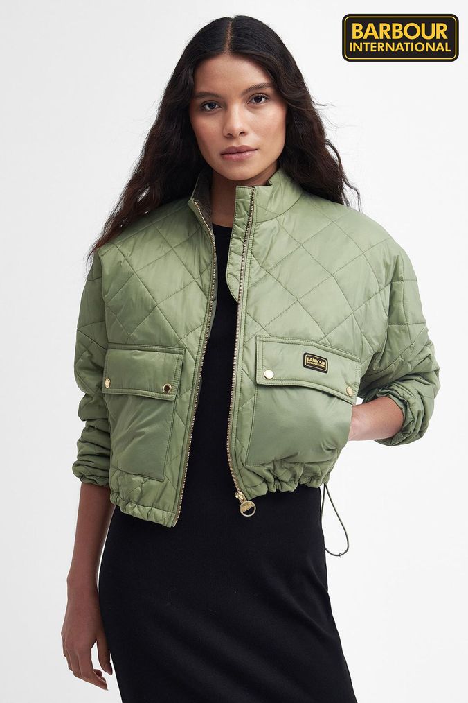 Barbour garrison jacket moto green online
