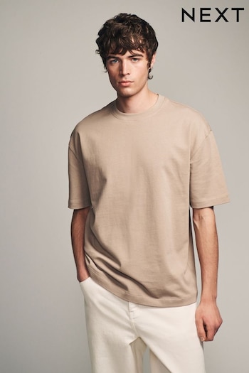 Stone Relaxed Fit Soft Touch Heavyweight T-Shirt (N78962) | £16