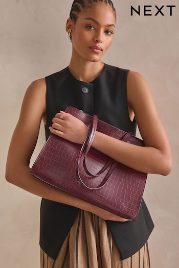 Burgundy Red Formal Open Tote Bag (N79005) | £30