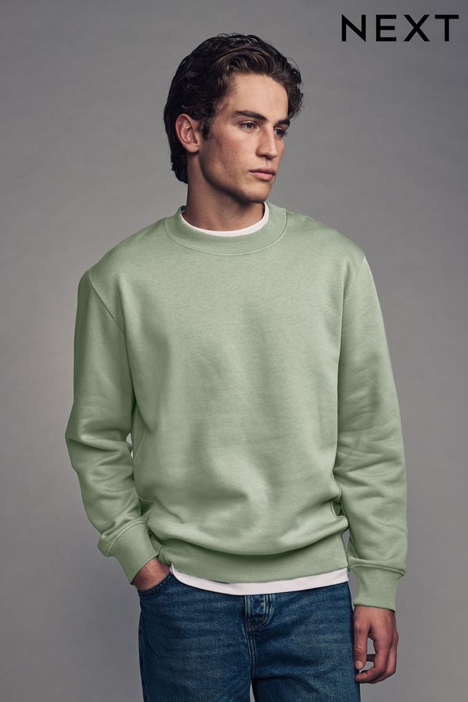 Men s Green Sweat Tops Next Official Site