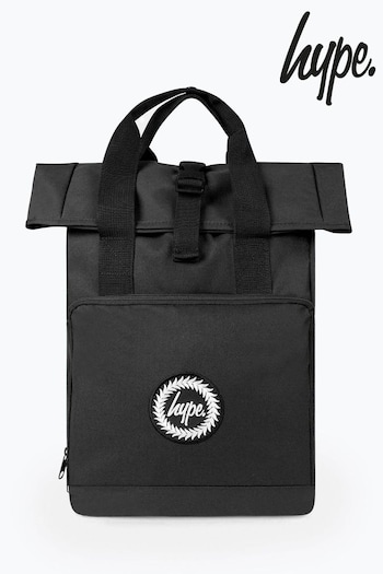 Hype. Roll-top Laptop Black Backpack (N79225) | £45