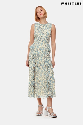 Whistles Blue Shaded Floral Nellie Dress (N79363) | £199
