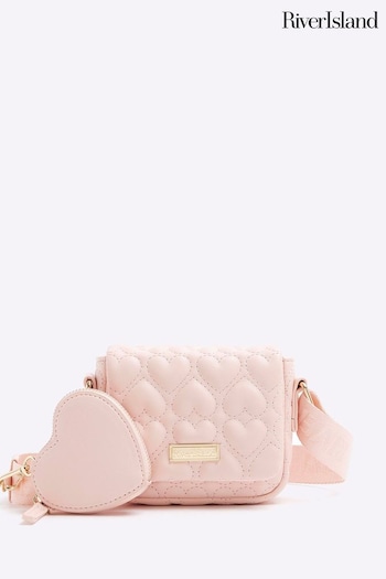 River Island Pink Girls Heart Quilted GUCCI Bag (N79371) | £20
