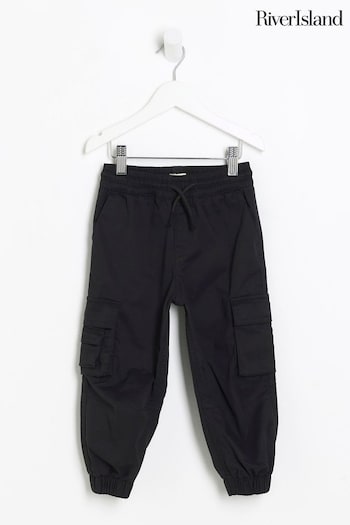 River Island Black Mini Boys Tech Cargo Trousers CONJUNTO (N79401) | £18