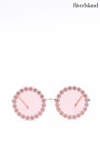 River Island Pink Girls 3D Flower Sunglasses Paris (N79414) | £10