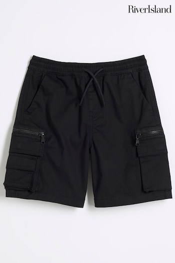 River Island Black Cargo Boys WB2364211BRB Shorts (N79416) | £18 - £22