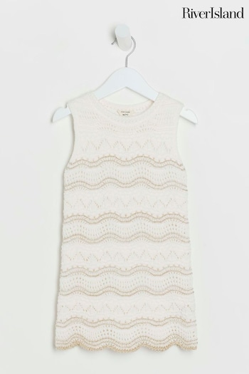 River Island Cream Girls Crochet Dress (N79449) | £25