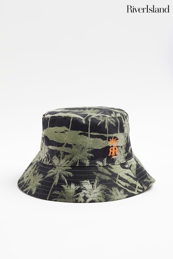 River Island Green Boys Palm Bucket Hat (N79453) | £12