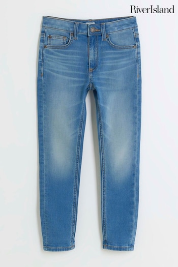 River Island Blue Skinny Fit Boys Textured Jeans (N79474) | £18 - £22