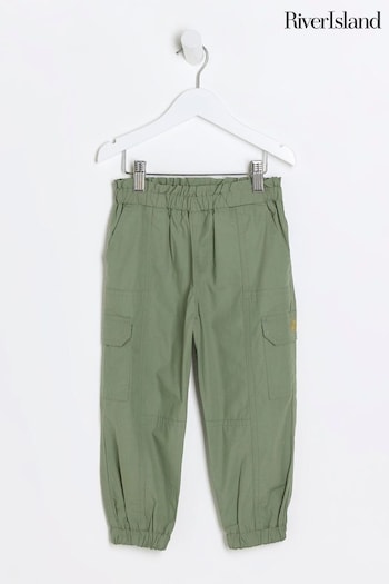 River Island Green Mini Girls Pull On Cargo Trousers (N79480) | £20