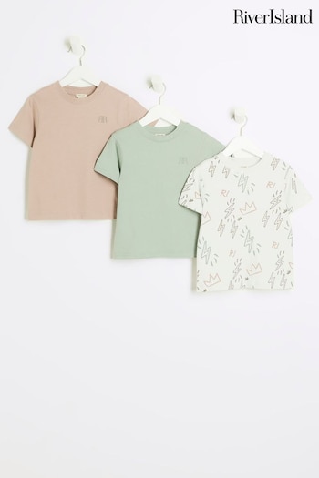 River Island Natural and T-Shirts 3 Pack (N79490) | £15