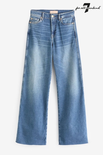 7 For All Mankind Lotta Wide Leg Jeans with Raw Cut (N79531) | £250