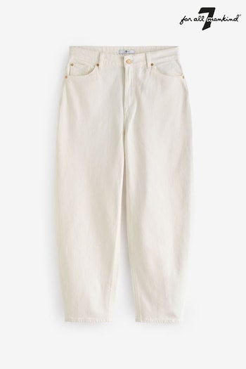 7 For All Mankind Jayne Tapered Mankind White Jeans (N79532) | £200