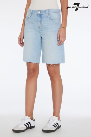 7 For All Mankind Blue Denim Shorts (N79535) | £140