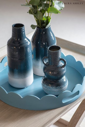 Laura Ashley Blue Laneham Stoneware Vase (N79632) | £26 - £32