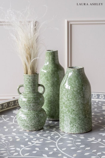 Laura Ashley Green Laneham Stoneware Vase (N79670) | £26 - £32