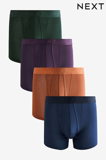 Rich Green/Purple/Navy Blue 4 pack Signature A-Front Boxers (N79829) | £26