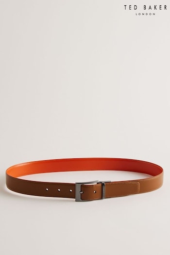 Ted Baker Kacin Tan Reversible Colour Pop Leather Belt (N79894) | £50