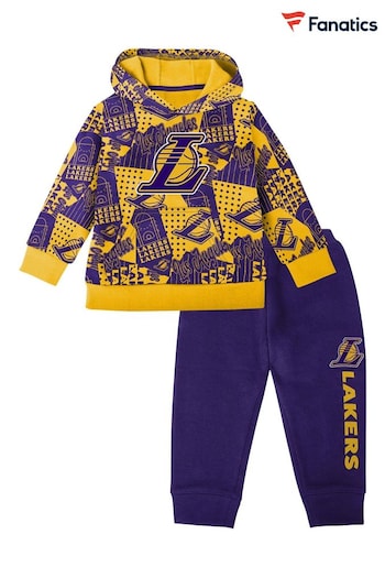 Fanatics Yellow NBA Los Angeles Lakers Drop Set Fleece Set Tracksuit (N79941) | £32