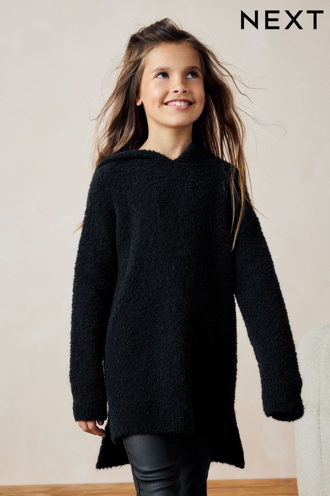 Girls black jumper dress clearance