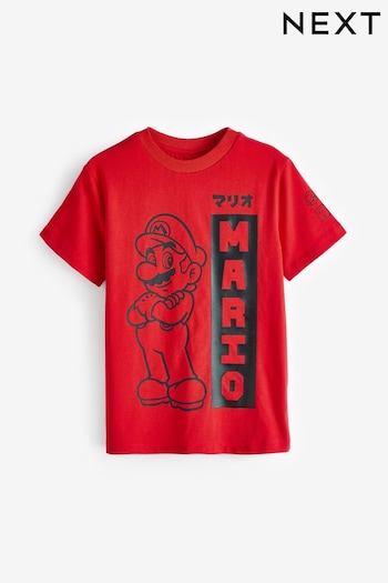 Red/Black Japan Mario Mario Gaming 100% Cotton T-Shirt (3-16yrs) (N80417) | £13 - £16