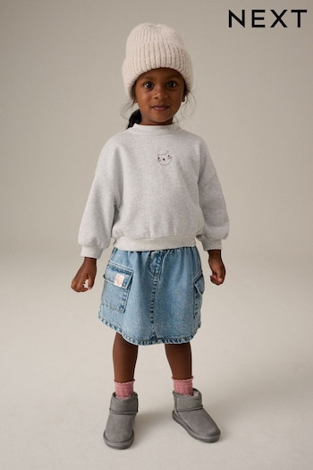 Grey Sweatshirt & Denim Skirt Set (3mths-7yrs) (N83301) | £21 - £25