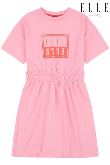 Elle Junior Girls Pink Block Logo Dress (N90166) | £25 - £30