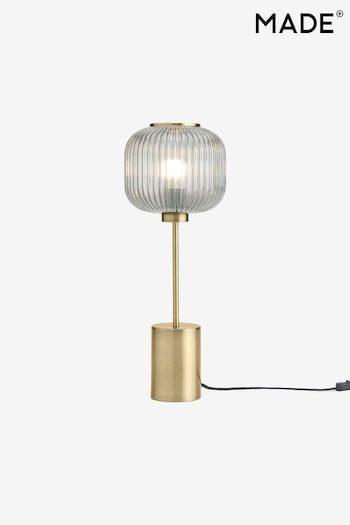 MADE.COM Grey/Antique Brass Briz Table Lamp (N90612) | £99