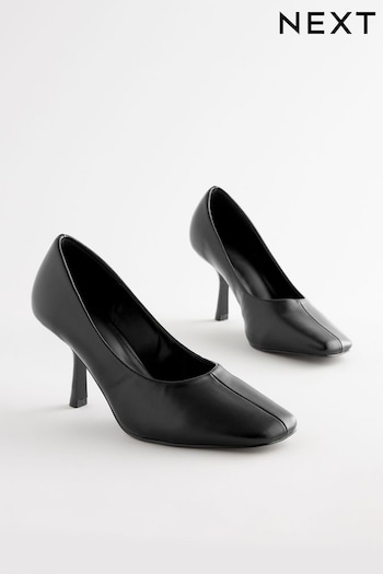 Black Forever Comfort Angled Square Toe Heels (N94750) | £34