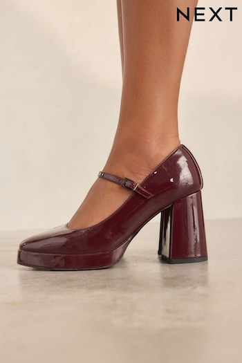 Burgundy Forever Comfort® Platform Mary Jane Heels (N94771) | £42