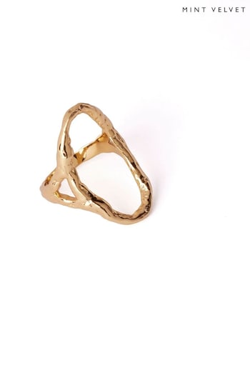Mint Velvet Gold Tone Open Oval Ring (N94783) | £42