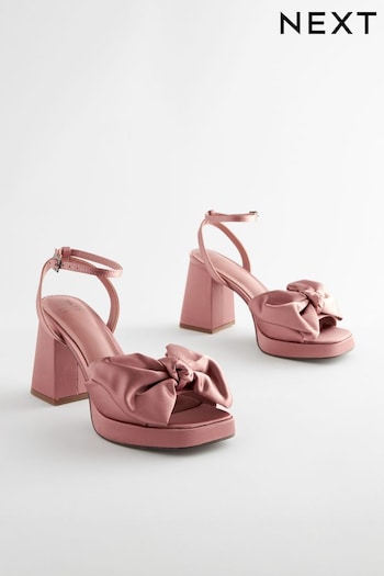 Nude Forever Comfort® Platform Flare Bow Sandals (N94789) | £39
