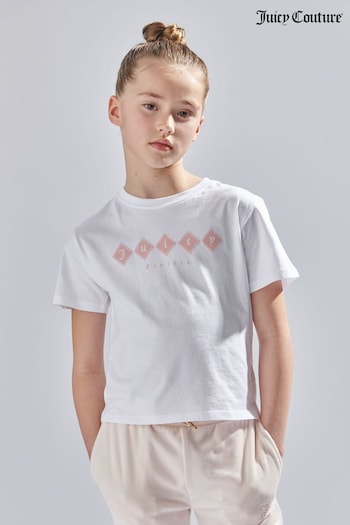 Juicy Couture Girls Tonal White T-Shirt (N94839) | £25 - £30