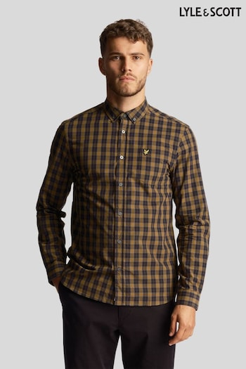 Lyle & Scott Green Check Poplin Shirt (N94851) | £70