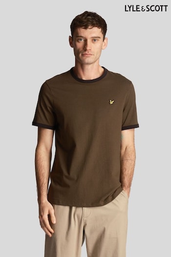 Lyle & Scott Brown Contrast Pocket T-Shirt (N94887) | £35