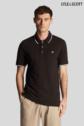 Lyle & Scott Tipped Black Polo Shirt (N94895) | £55