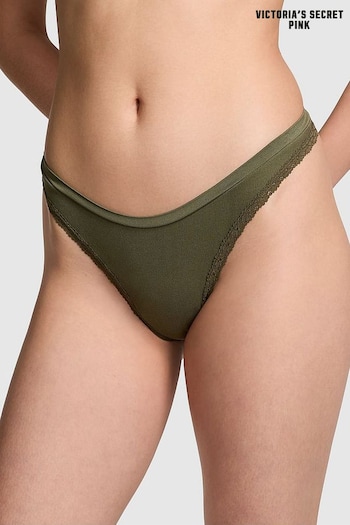 Victoria's Secret PINK Olive Green Seamless High Leg Scoop Thong Knickers (N95007) | £9