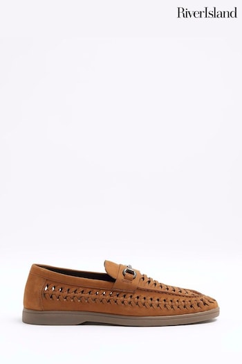 River Island Brown Leather Snaffle Loafers (N95090) | £50