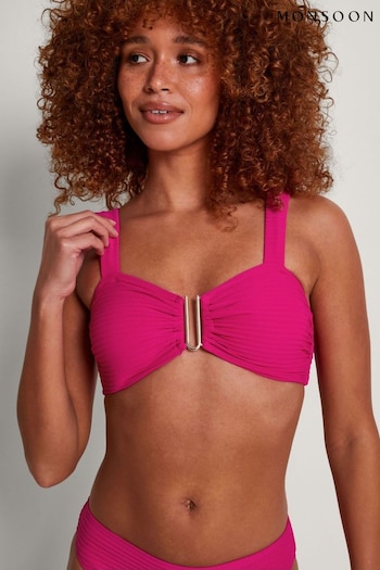 Monsoon Pink Maria Ribbed Bikini Top (N95118) | £35