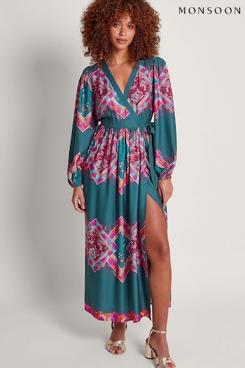 Monsoon Blue Tiffany Wrap Dress (N95120) | £130