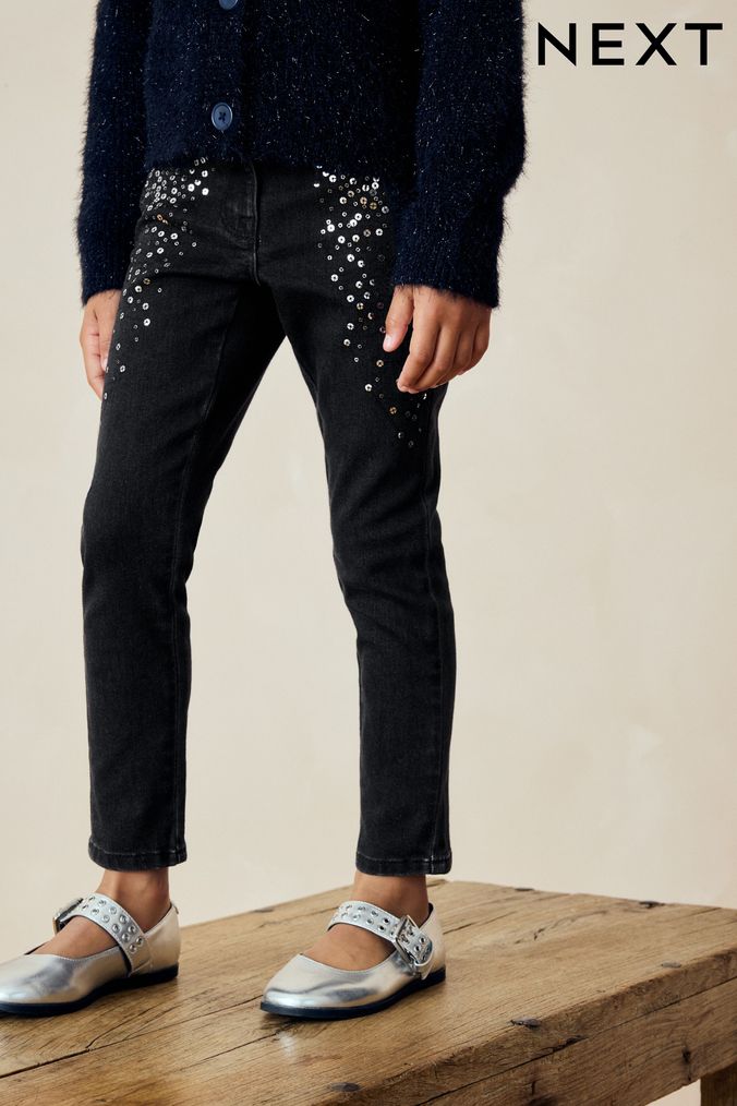 Next girls black jeans online