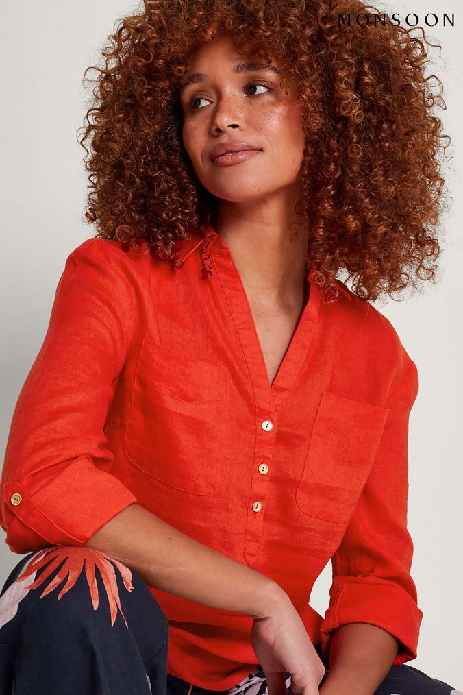 Orange dress sales blouse