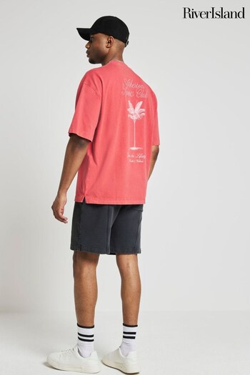 River Island Red Regular Fit Atherton City T-Shirt (N95172) | £25