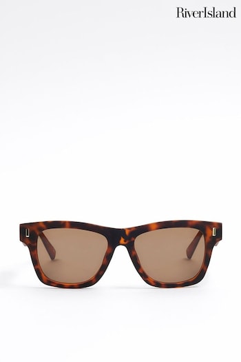 River Island Brown Wayfarer Tort Sunglasses (N95175) | £12