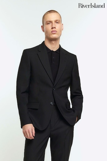 River Island Black Slim Single Breasted Suit: Jacket (N95179) | £70