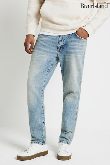 River Island Blue Tapered Fit Jeans (N95246) | £45