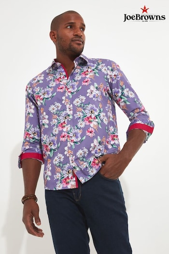 Joe Browns Purple Summer Floral Long Sleeve Shirt (N95340) | £43