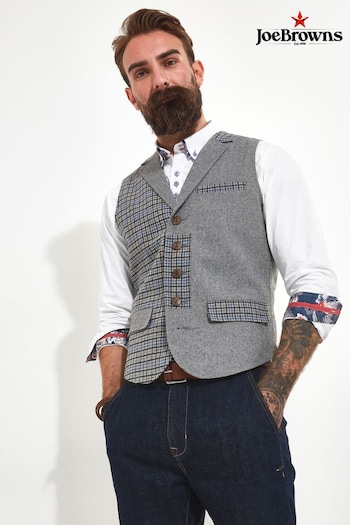 Joe Browns Grey Mix and Match Check Suit Waistcoat (N95346) | £64
