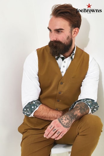 Joe Browns Brown Cinnamon Linen Blend Suit Waistcoat (N95385) | £60
